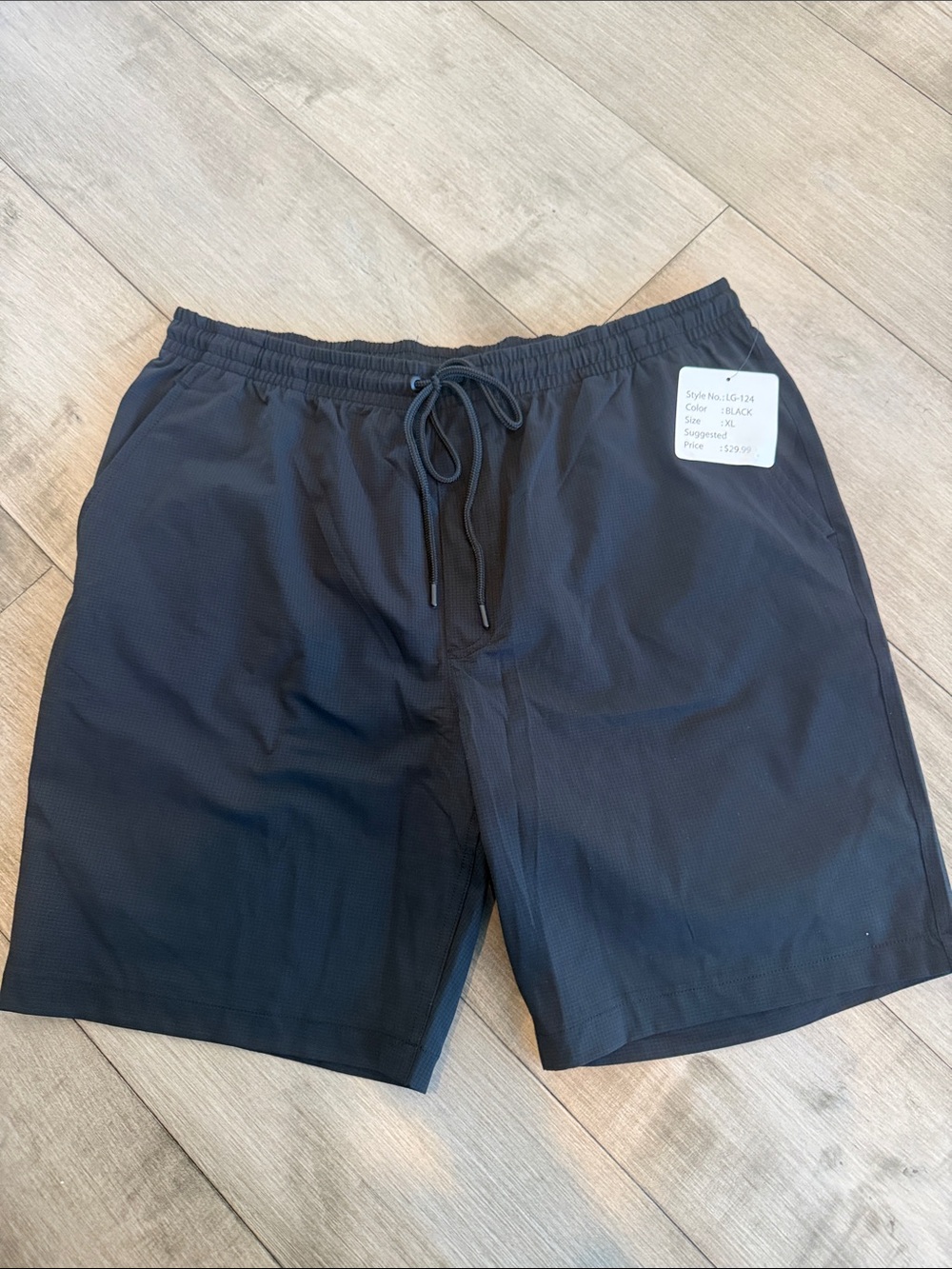 Men's Black Performance Drawstring Shorts